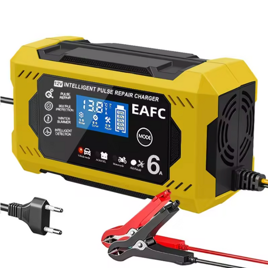 Intelligent Car Battery Charger 12V/24V - LCD Display & Automatic Protection