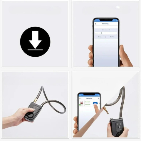 Intelligent sykkeltyverialarm med 110dB og kontroll via app — Pålitelig og moderne beskyttelse