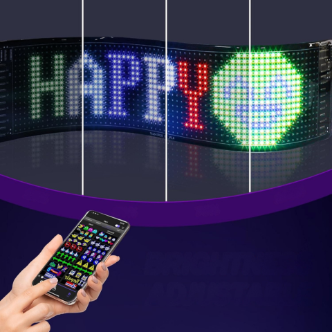 לוח LED מתכנת לרכב — תקשורת וסגנון מודרני