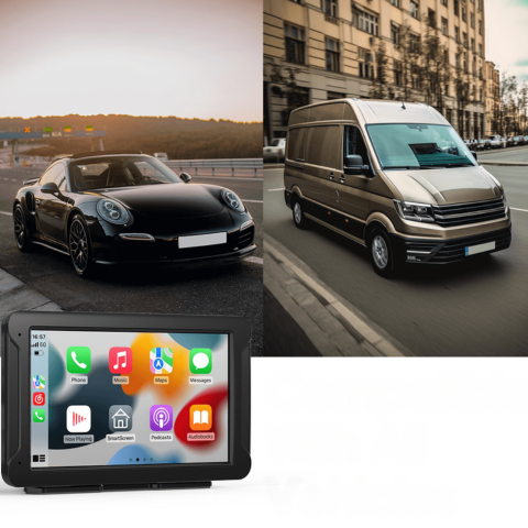 Multimediální multifunkční systém pro auto — GPS, hudba a kamera pro zpětný pohled