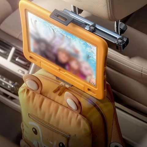 תמיכה בטלפון ובטאבלט לרכב – התקנה מתכווננת למושב ראש