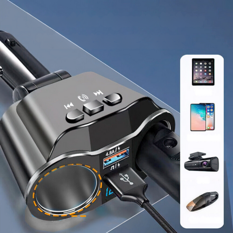 Autós szivargyújtó adapter - kettős USB port és digitális kijelző