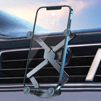 Stöd Telefon Bil Ventilationsgaller – 360° Rotation & Automatisk Låsning 