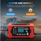 Intelligent Bilbatterioplader 12V/24V - LCD-display & Automatisk Beskyttelse 