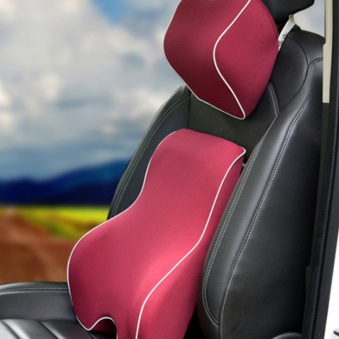 Coussin De Soutien Lombaire Et Appui-Tête En Mousse À Mémoire — Confort Et Soulagement Du Dos