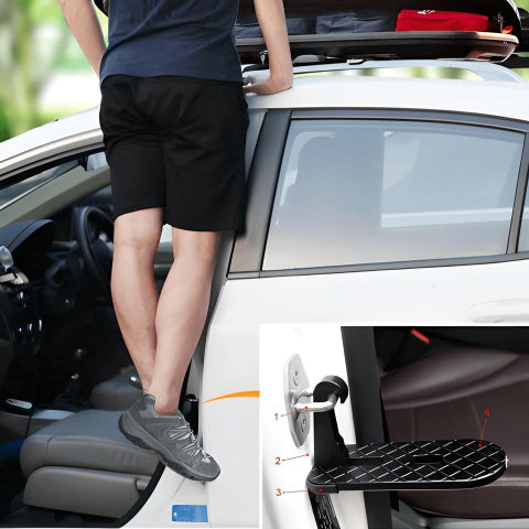 Marchepied Auto Multifonction – Accès Toit Et Outil D’Urgence