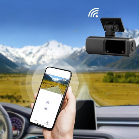 Dashcam Dubbele Lens – Volledige Bewaking en WiFi Verbinding 