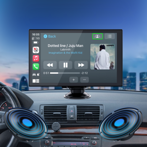 Portable Touch Screen — GPS, Music & Voice Control 