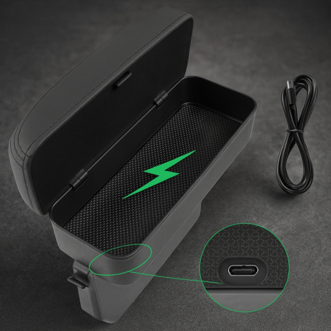 Accoudoir Voiture Multifonction – Confort, Rangement Et Recharge