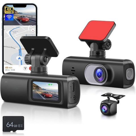 Dashcam Dubbele Lens – Volledige Bewaking en WiFi Verbinding 