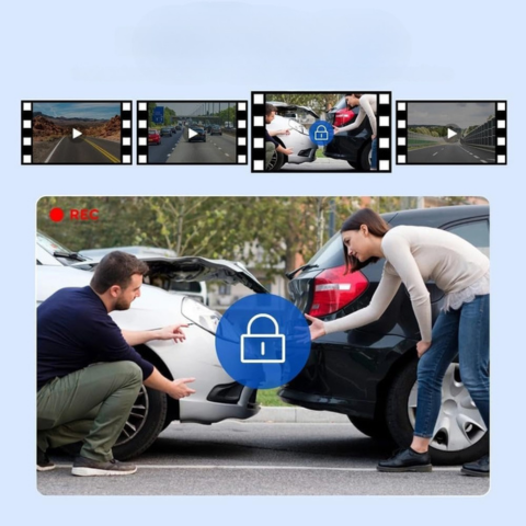 Dashcam Dubbele Lens – Volledige Bewaking en WiFi Verbinding 