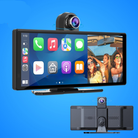 Pantalla de Coche Multifuncional – Soporte para Cámara de Reversa y Control por Voz 