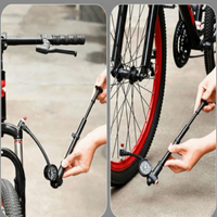 مضخة دراجة هوائية 300 PSI - مدمجة وقوية مع مقياس ضغط 