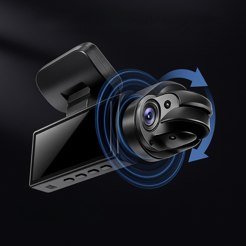 Dashcam Doble Full HD Coche - Visión Nocturna + Cámara Interior 